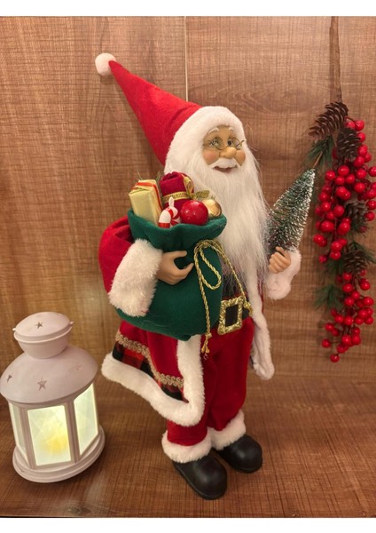 Noel Baba 45 Cm Hediye Çuval Ve Çam Ağacı Aksesuarıyla Yılbaşı Süsü fiyatları