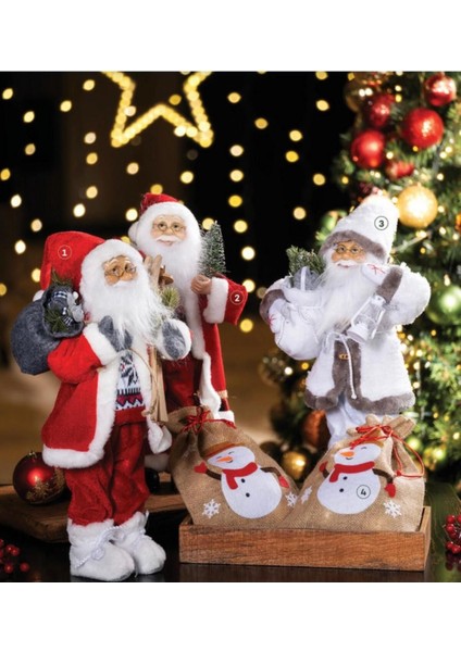 Noel Baba 45 Cm Hediye Çuval Ve Çam Ağacı Aksesuarıyla Yılbaşı Süsü indirimleri