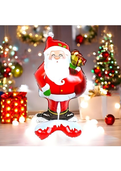 Noel Baba Ayakta Duran Folyo Balon Yeni Yıl Kutlama Dekor Süsleme Balonu modelleri