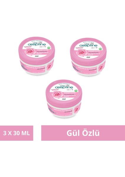 Soft Gül Özlü Nem Dengeleyici Besleyici Prebiyotikli Krem 30 ml x 3 Adet