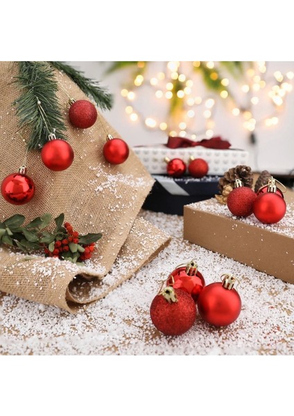 12 Adet Kırmızı 3 5 cm Yılbaşı Topu 12 Li Noel Topu 12 Li Çam Ağacı Topu 12 Süs Topu