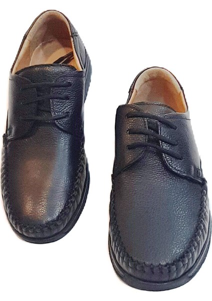 FTH03 Siyah Deri Kaymaz Bağacaklı Erkek Ayakkabı fırsatları