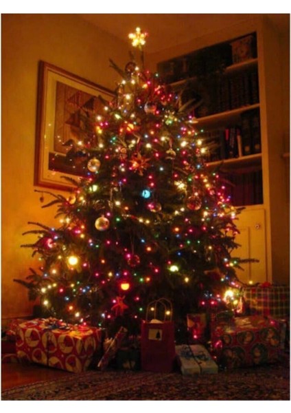 10MT Rgb 100 LED Fişli Noel Parti Yılbaşı Ağaç Dekoratif Aydınlatma Lambası Animasyonlu Süsleme