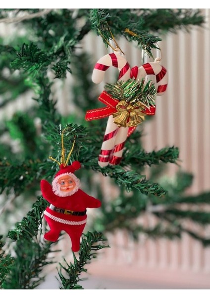 Lüks Yılbaşı Ağacı Süsü Ikili Baston ve Noel Baba