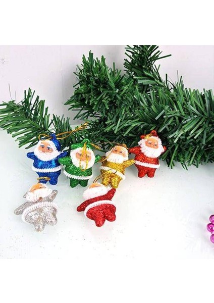 Renkli Çam Ağacı Süsleri Noel Baba 6 Adet 4 cm indirimleri