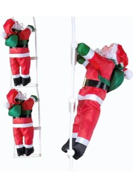 Yılbaşı Dekoru Asılabilir Merdivenli Noel Baba 70 cm