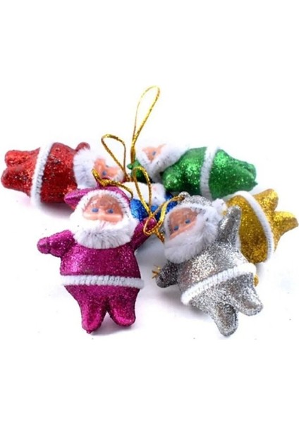 Noel Baba Renkli Yılbaşı Çam Ağacı Süsü 6'lı