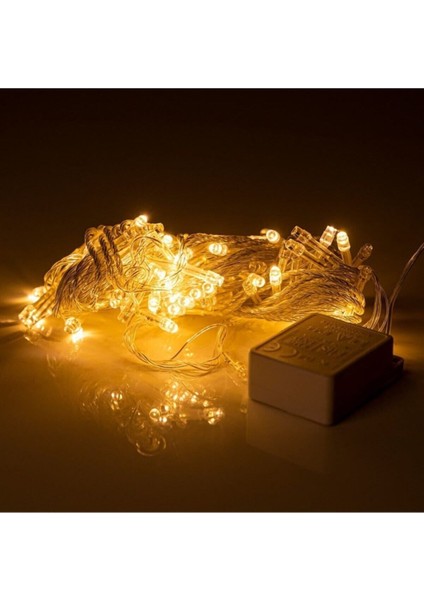 10MT Günışığı 100 LED Fişli Noel Parti Yılbaşı Ağaç Dekoratif Aydınlatma Lambası Animasyonlu Süslem