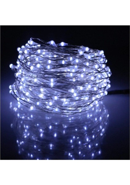 10MT Peri Beyaz 100 LED Pilli Noel Parti Yılbaşı Ağaç Dekor Aydınlatma Lamba Animasyonlu Süsleme fiyatları