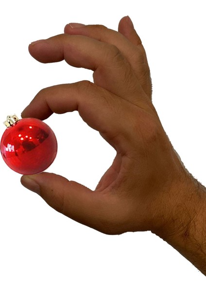 Kırmızı 6lı Yılbaşı Top Süs 4cm Çam Ağacı Süsleri Noel Dekorasyon Cici Top Altın Sarısı Süsleme modelleri