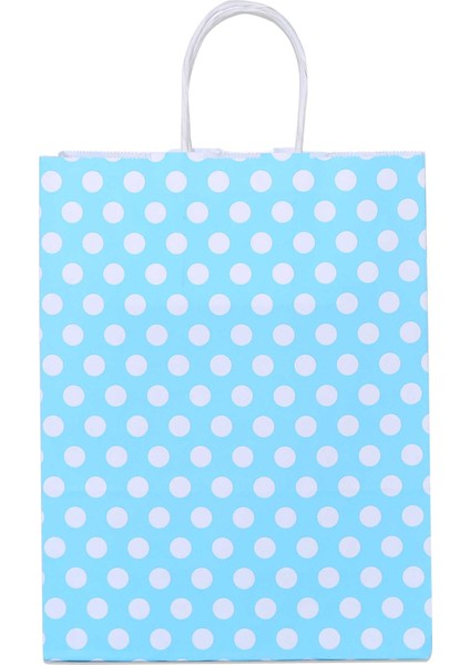 32*41*12 Mavi Puantiyeli Saplı Kağıt Çanta 24 Adet fiyatları