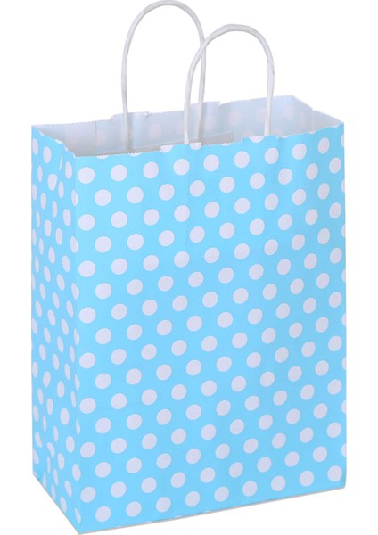 32*41*12 Mavi Puantiyeli Saplı Kağıt Çanta 24 Adet modelleri