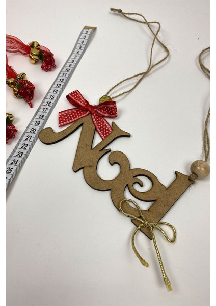Naturel Noel Yazılı Yılbaşı Süsü 5 Adet modelleri
