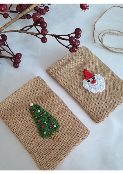 Yılbaşı Jüt Kese Yılbaşı Ağacı Noel Baba Figürlü Yılbaşı Yeni Yıl Çorap Kesesi Hediye Kesesi fiyatları