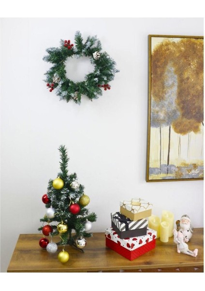 Yılbaşı Ön Kapı Süsü Yeni Yıl Noel Dekorasyon Çam Ağacı Çelengi fiyatları