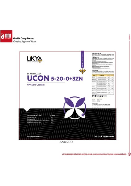 Ucon 5-20-0 3zn Çiçeklendirici