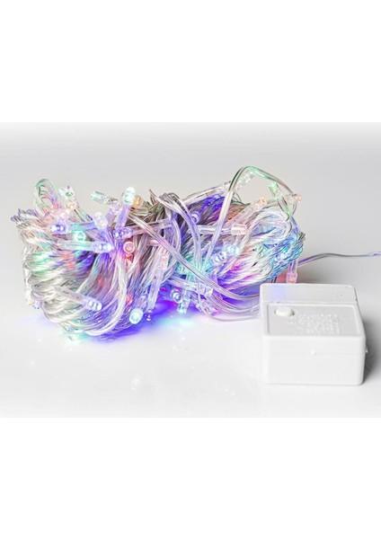 10MT Rgb 100 LED Fişli Noel Parti Yılbaşı Ağaç Dekoratif Aydınlatma Lambası Animasyonlu Süsleme