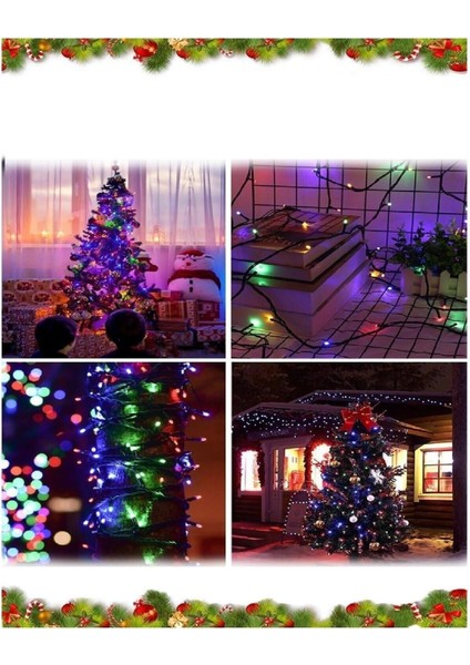 10M Renkli 100 LED Fişli Noel Parti Yılbaşı Ağaç Dekoratif Aydınlatma Lambası Animasyonlu