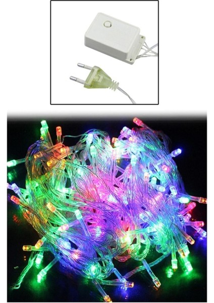 10M Renkli 100 LED Fişli Noel Parti Yılbaşı Ağaç Dekoratif Aydınlatma Lambası Animasyonlu