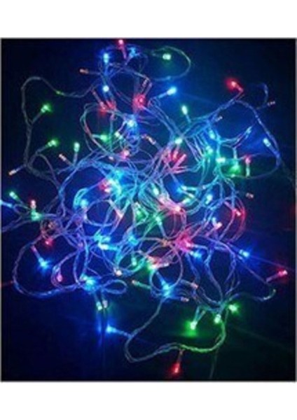 10MT Rgb 100 LED Fişli Noel Parti Yılbaşı Ağaç Dekoratif Aydınlatma Lambası Animasyonlu Süsleme