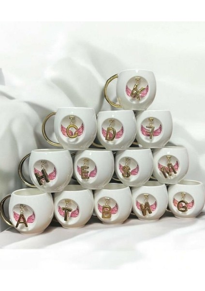 Royking Letter Porselen K Harf Kupa 400 ml Cmt 012