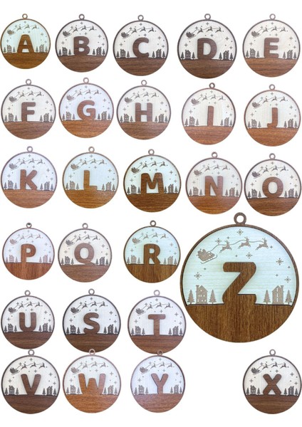 Iskandinav Tarzı M Harfi Yılbaşı Ağaç Süsü Kişiye Özel Minimalist Noel Baba Desenli Çam Ağacı Süsü modelleri