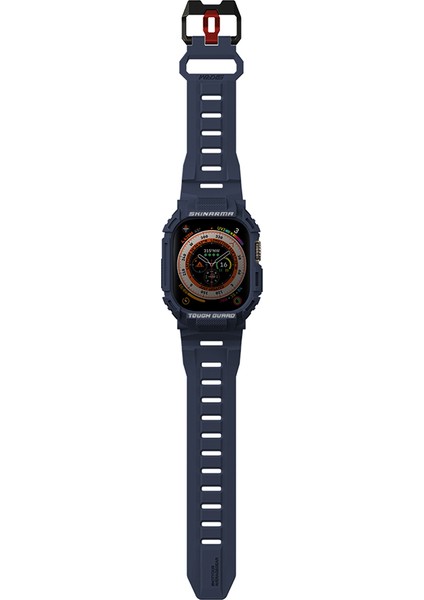 Watch Ultra 49MM Uyumlu 2in1 Tpu Kasa Koruyuculu Silikon Kordon Skinarma Mecha Lacivert modelleri