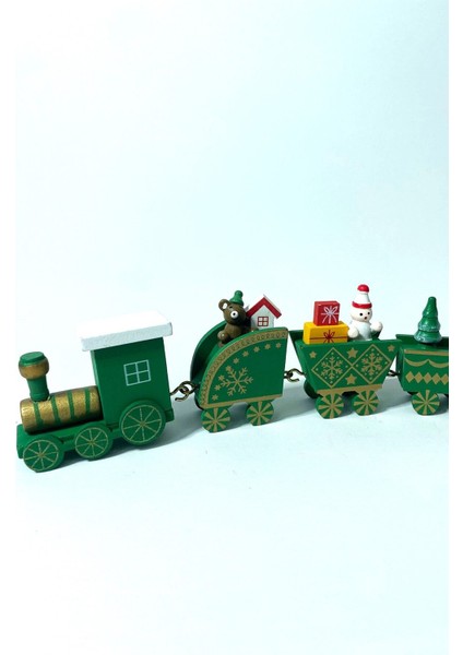 Yılbaşı Süsü Ahşap Tren Noel Treni
