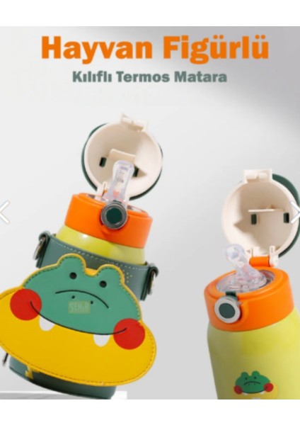 Cocosmile Özel Kutulu Kılıflı 470 ml Pipetli Çelik Termos -Boyun Askılı- 4 Farklı Model Kılıflı fiyatları