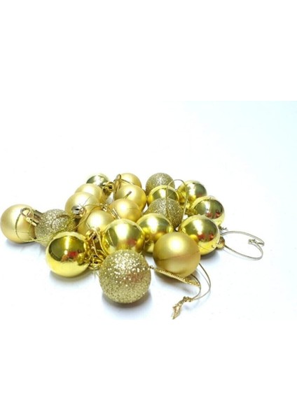 Yılbaşı Ağacı Süsü 4 cm Gold Renkli 6'lı Set, Şık ve Parlak Dekorasyon Aksesuarı fiyatları
