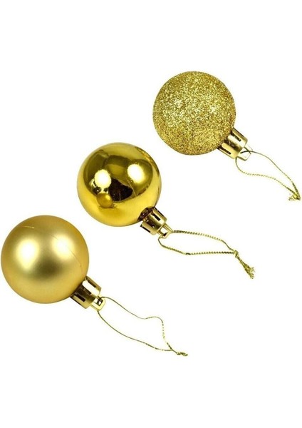 Yılbaşı Ağacı Süsü 4 cm Gold Renkli 6'lı Set, Şık ve Parlak Dekorasyon Aksesuarı modelleri