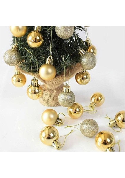 Yılbaşı Ağacı Süsü 4 cm Gold Renkli 6'lı Set, Şık ve Parlak Dekorasyon Aksesuarı fırsatları