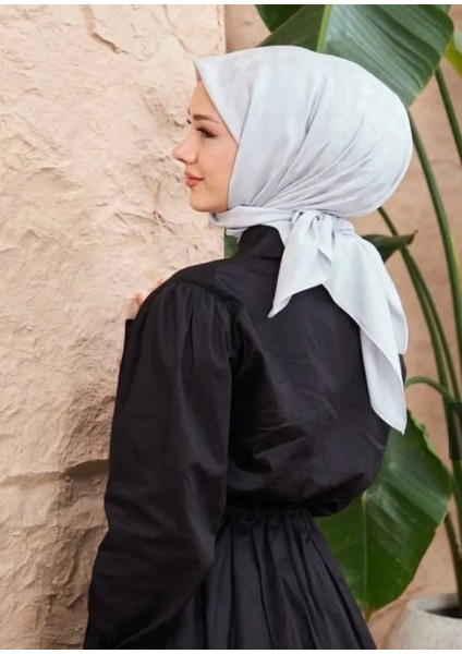 Dama Gümüş Rengi Jakar Eşarp