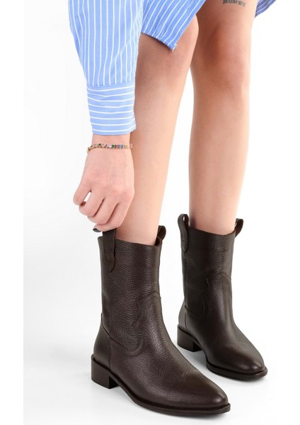 Kadın Hide Kahve Deri Bot