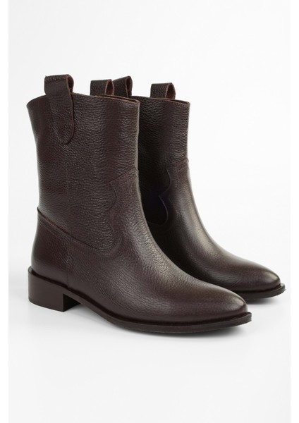 Kadın Hide Kahve Deri Bot modelleri