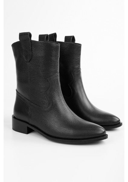 Kadın Hide Siyah Deri Bot modelleri