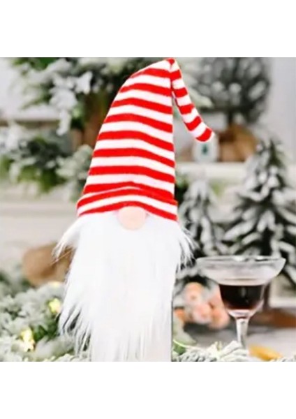 Noel Baba Şişe Üstü Süs Şarap Şişesi Yılbaşı Süsü Gnome Yılbaşı Şarap Şişesi Kılıfı Masa Dekor modelleri
