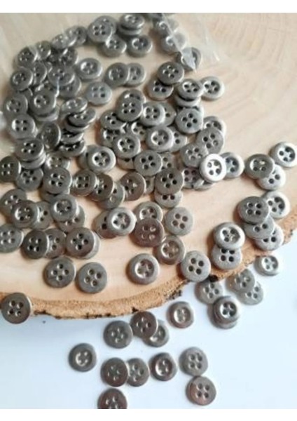 11,5 mm 4 Delikli Nikel Metal Düğme (20 Adet)