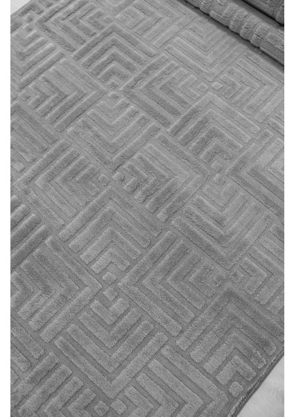 Merinos Frigya Kaymaz Tabanlı Kesme Kabartmalı Salon Koridor Mutfak Hali Gri modelleri