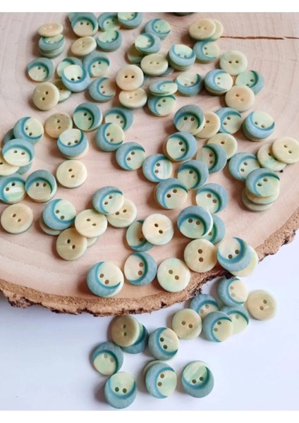 15 mm Yeşil Ay Düğme ( 20 Adet )