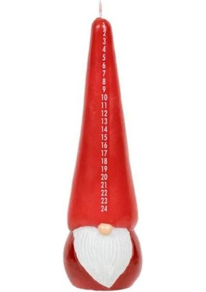 Kırmızı Cüce Noel Mum 23X8CM