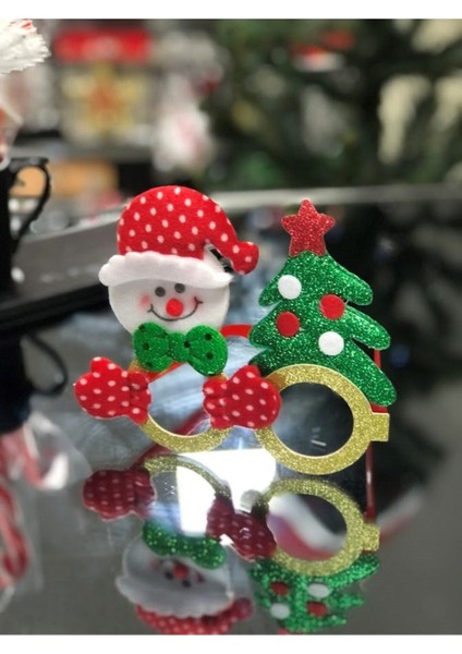 Yılbaşı Temalı Plastik Gözlük (Noel Baba-Çam Ağacı)