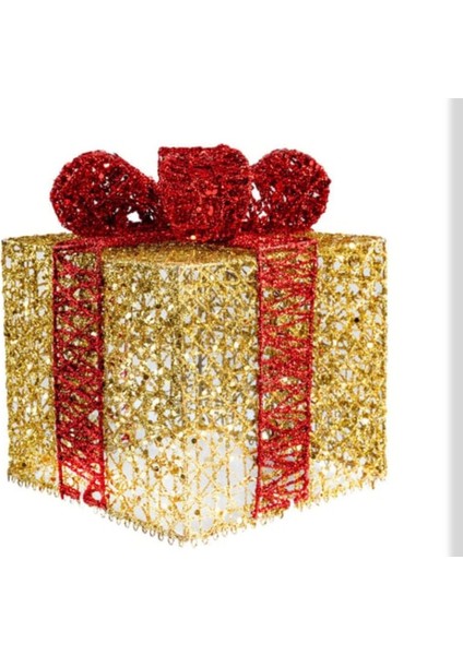 Yılbaşı Gold Hediye Paketi 18 cm Noel Yeniyıl Christmas Dekor Ağaç fiyatları