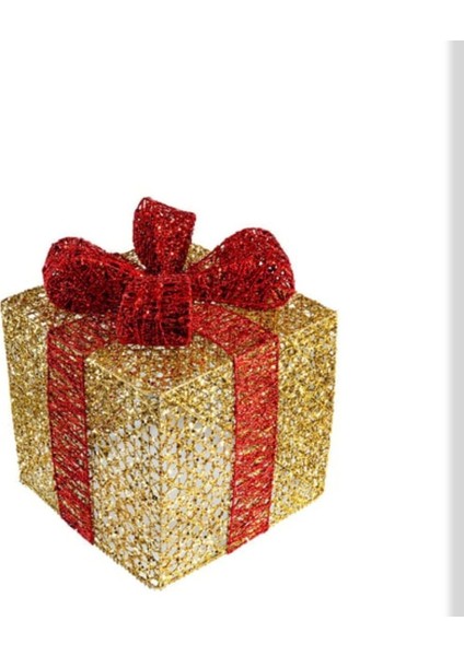 Yılbaşı Gold Hediye Paketi 18 cm Noel Yeniyıl Christmas Dekor Ağaç modelleri