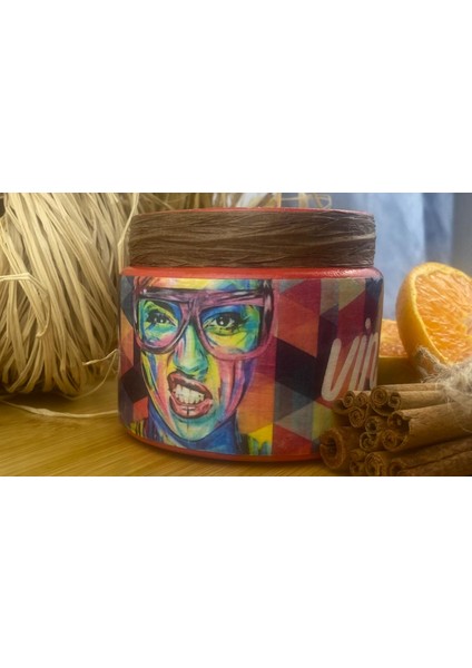 Stworkshop Vintage: Hediyelik Özel Tasarım Portakal Aroma Kokulu Mum %100 Doğal Vegan Soya Wax Mum ''hediyeli''