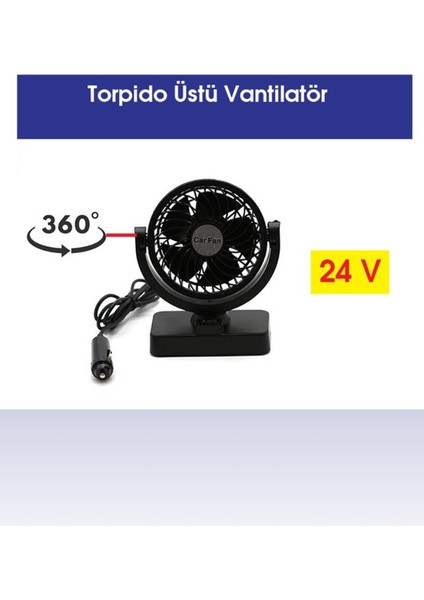 Araç Içi Vantilatör Torpido Üstü Tekli Fan Ayarlı 360 Derece