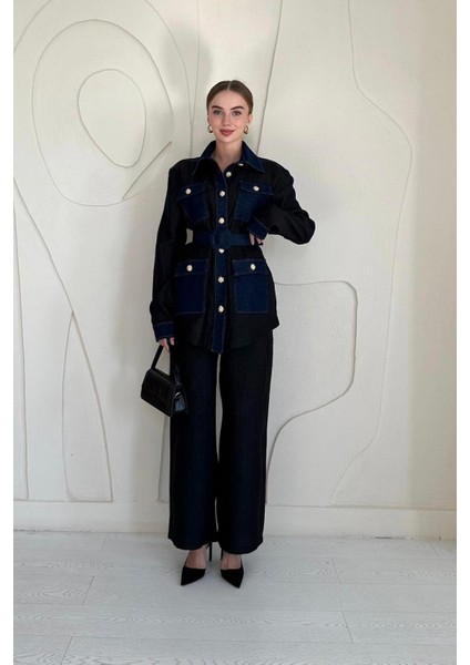 Garnili Cepli Gömlek ve Pantolon Takım