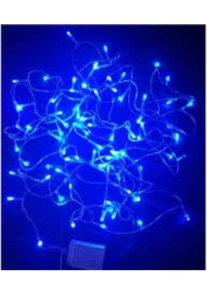 10MT Mavi 100 LED Fişli Noel Parti Yılbaşı Ağaç Dekoratif Aydınlatma Lambası Animasyonlu Süsleme
