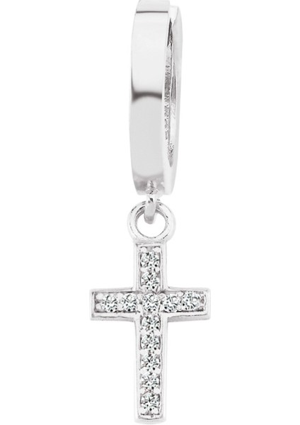 Gümüş Tek Haç Küpe