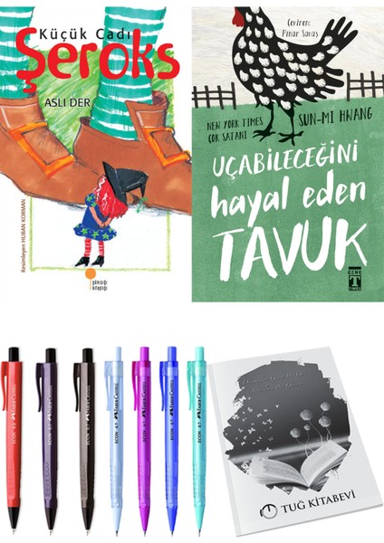 Uçabileceğini Hayal Eden Tavuk ve Küçük Cadı Şeroks 2'li Set - Kalem